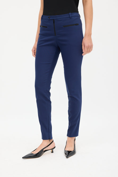 Gucci Navy & Black Slim Logo Trouser