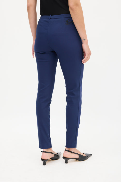 Gucci Navy & Black Slim Logo Trouser