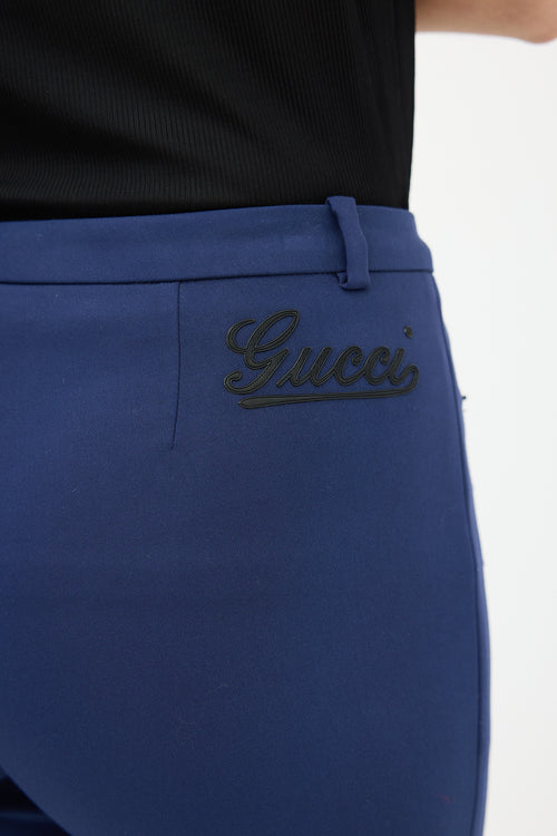 Gucci Navy & Black Slim Logo Trouser