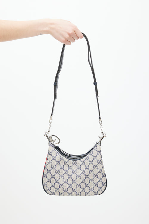 Gucci Navy GG Supreme Canvas Attache Small Bag