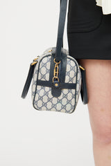 Gucci Beige & Navy Ophidia Boston Monogram Bag