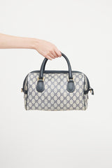 Gucci Beige & Navy Ophidia Boston Monogram Bag