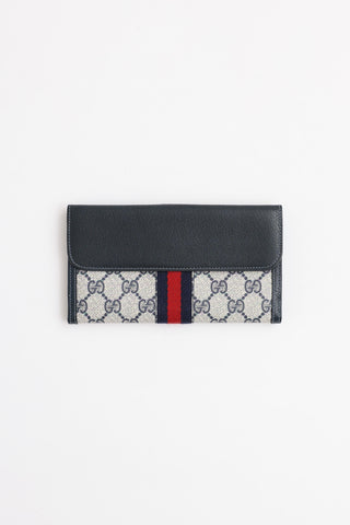 Gucci Monogram Web Long Bi-Fold Wallet
