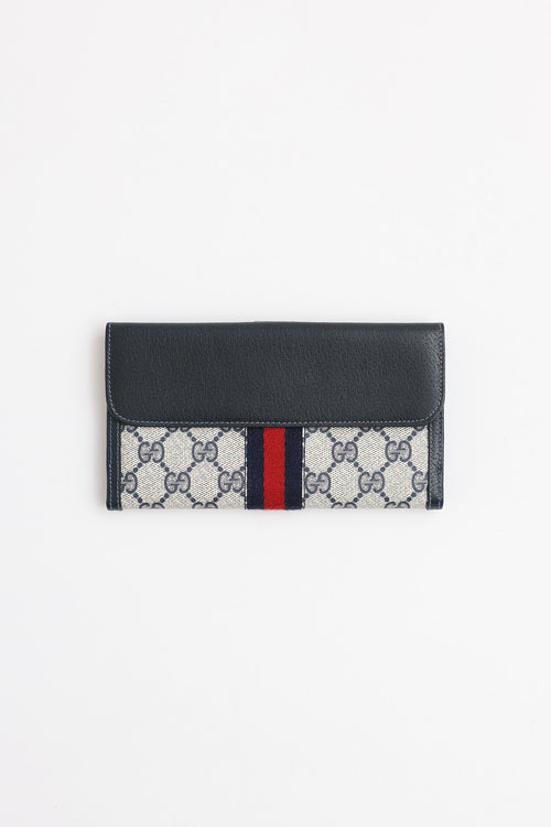 Gucci Monogram Web Long Bi-Fold Wallet