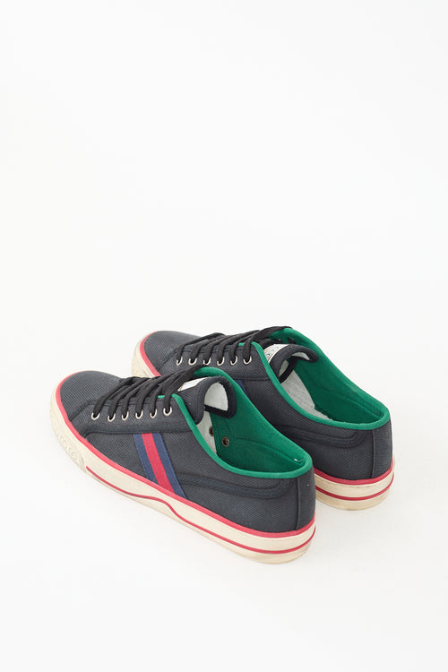 Gucci Navy & Multicolour Canvas Tennis 1977 Sneaker