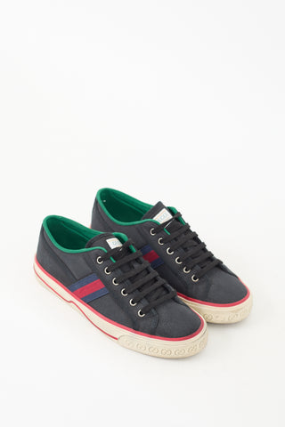 Gucci Navy & Multicolour Canvas Tennis 1977 Sneaker