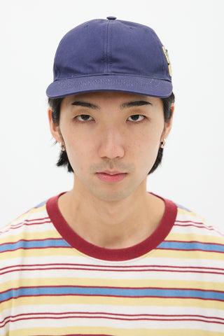 Gucci Navy & Multicolour Embroidered Logo Hat