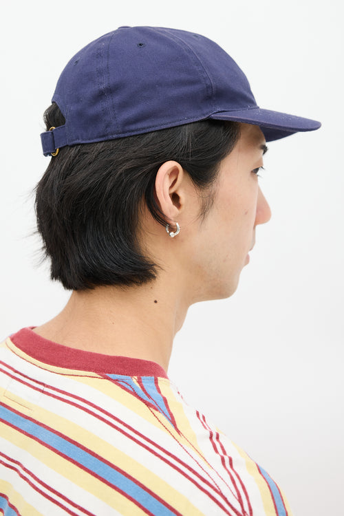Gucci Navy & Multicolour Embroidered Logo Hat