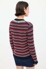 Gucci Navy & Multicolour Knit Sequin Sweater
