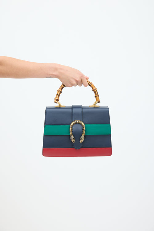 Gucci Navy & Multicolour Leather Dionysus Bamboo Bag