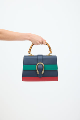 Gucci Navy & Multicolour Leather Dionysus Bamboo Bag