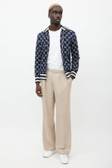 Gucci Navy & Multicolour Striped Monogram Jacket