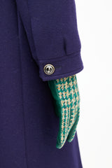 Gucci Navy & Multicolour Wool Coat