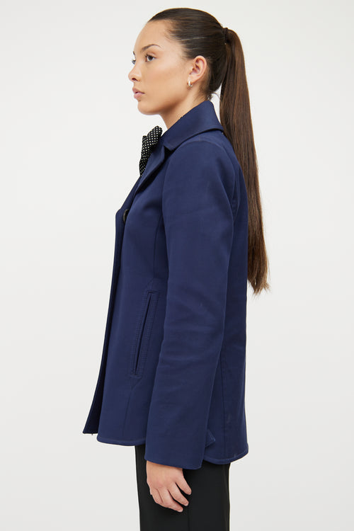 Gucci Navy Cotton Double Breasted Pea Coat