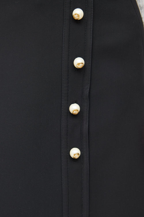 Gucci Black Pearl Button Skirt