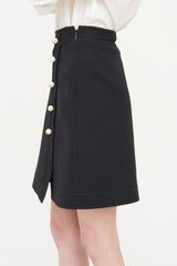 Gucci Black Pearl Button Skirt