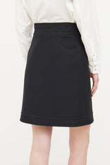 Gucci Black Pearl Button Skirt