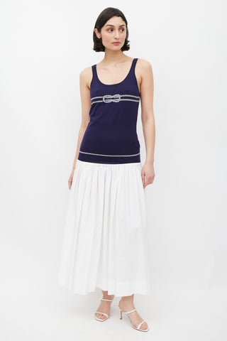 Gucci Navy & White Rope Intarsia Tank Top