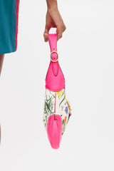 Gucci Neon Pink & Multicolour Floral Canvas Jackie 1961 Medium Bag