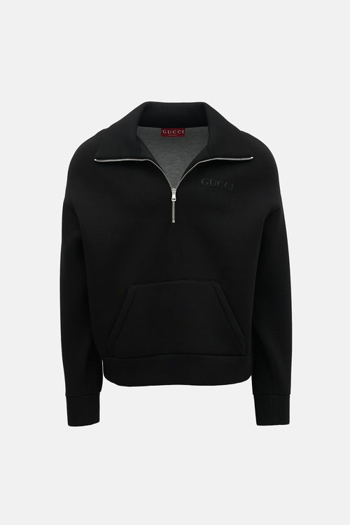 Gucci Neoprene Logo Quarter Zip Sweater