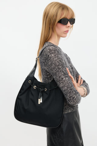 Gucci Nylon Drawstring Shoulder Bag