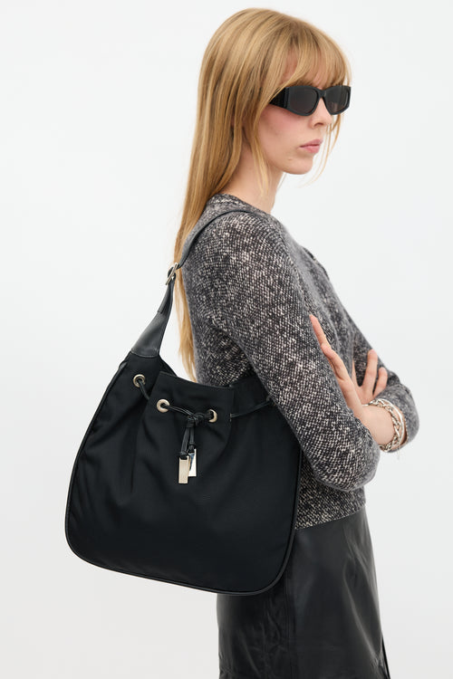 Gucci Nylon Drawstring Shoulder Bag
