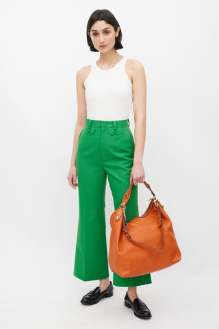 Gucci Orange Leather Zip Tote Bag