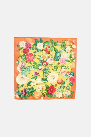 Gucci Floral & Fruit Silk Scarf