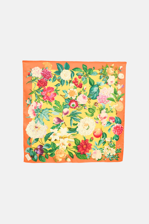Gucci Floral & Fruit Silk Scarf