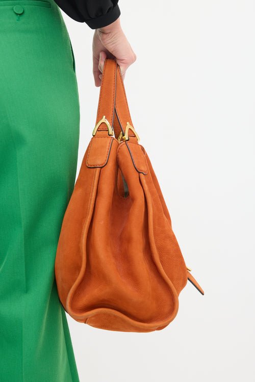 Gucci Orange Suede Stirrup Bag