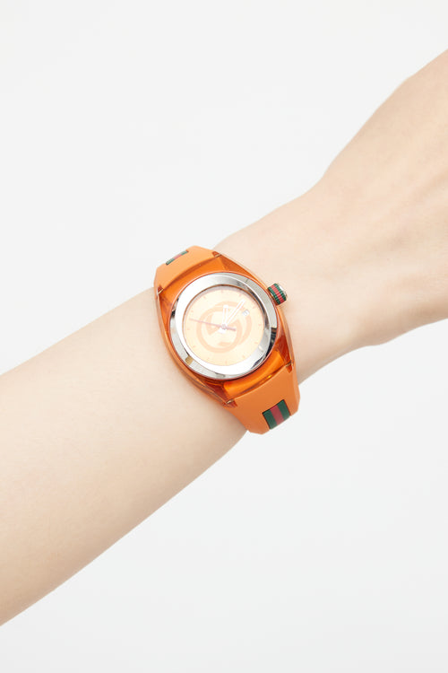 Gucci Orange & Multicolour Sync Web Watch