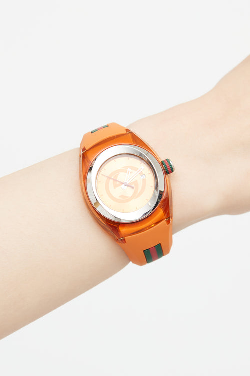 Gucci Orange & Multicolour Sync Web Watch