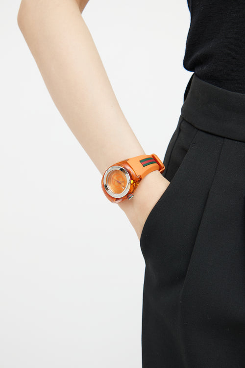 Gucci Orange & Multicolour Sync Web Watch