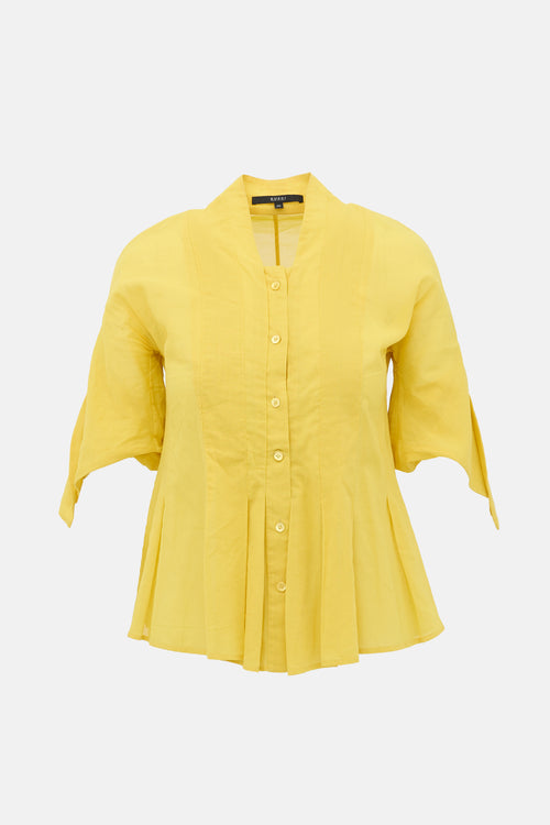 Gucci Panelled Collarless Shirt