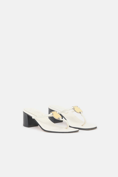 Gucci Patent Logo Plaque Sandal