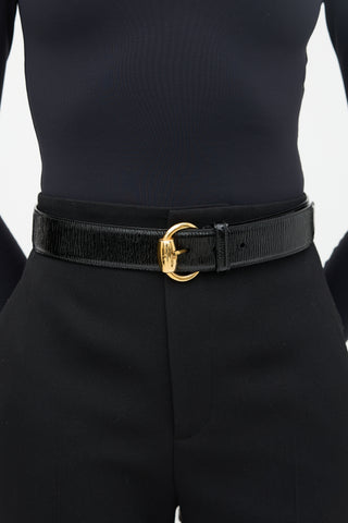 Gucci Patent Leather Bit Buckle Belt