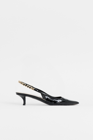 Gucci Patent Logo Slingback Pump