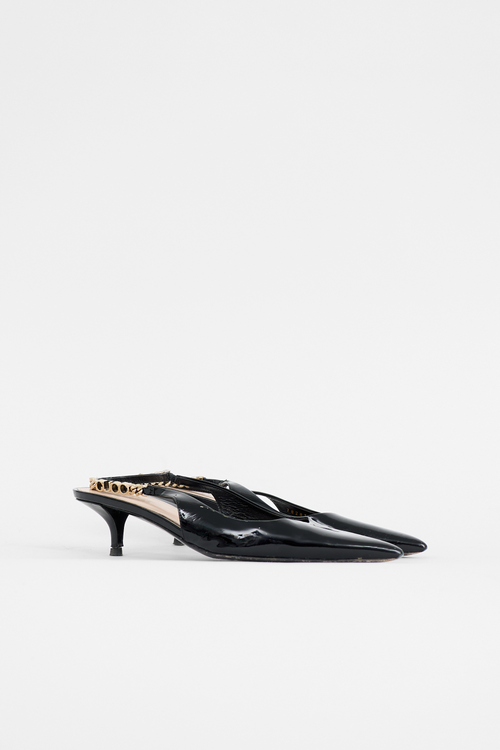Gucci Patent Logo Slingback Pump