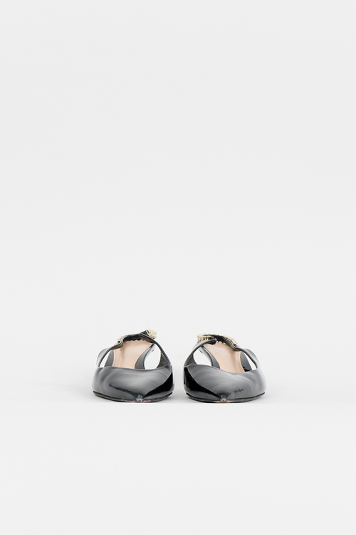 Gucci Patent Logo Slingback Pump