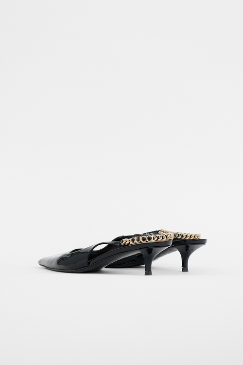 Gucci Patent Logo Slingback Pump