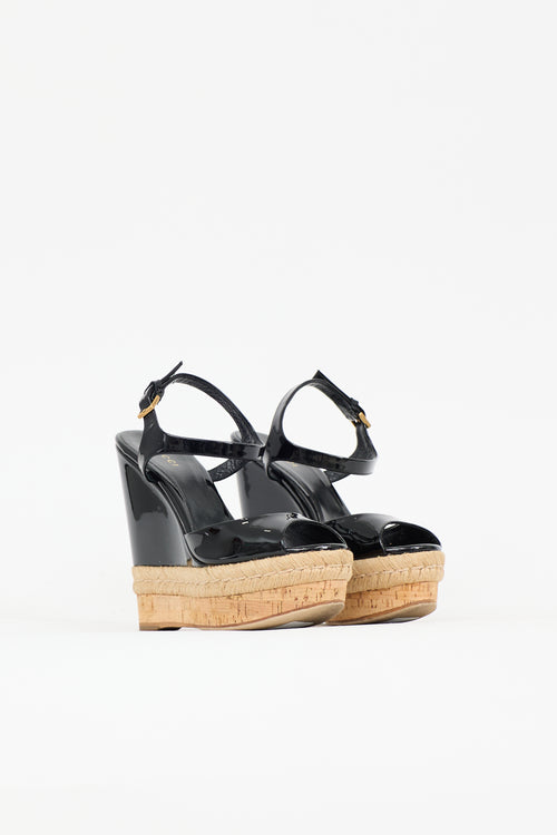 Gucci Patent Wedge Sandal