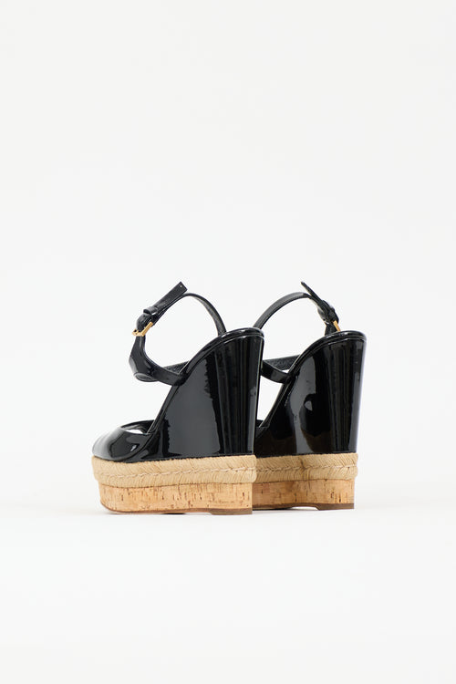 Gucci Patent Wedge Sandal
