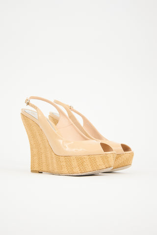 Gucci Patent Woven Wedge Heel