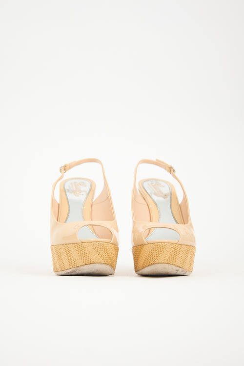 Gucci Patent Woven Wedge Heel