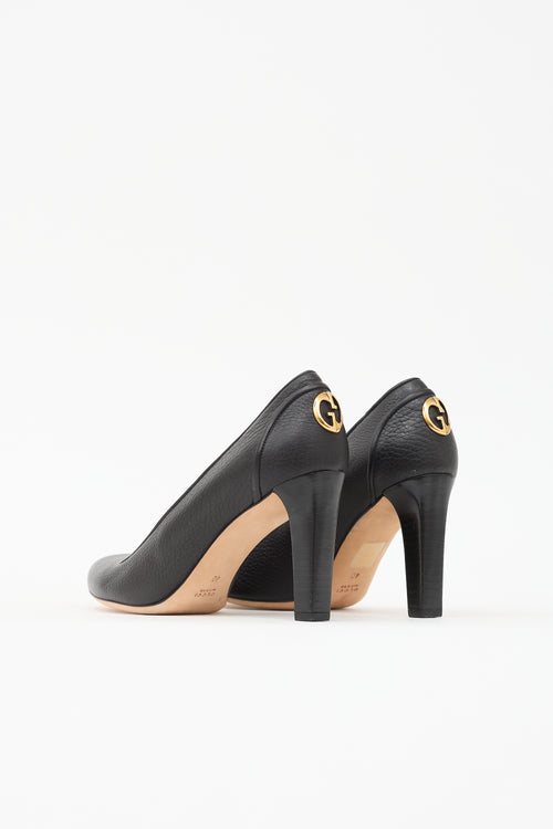 Gucci Pebbled Leather GG Pump