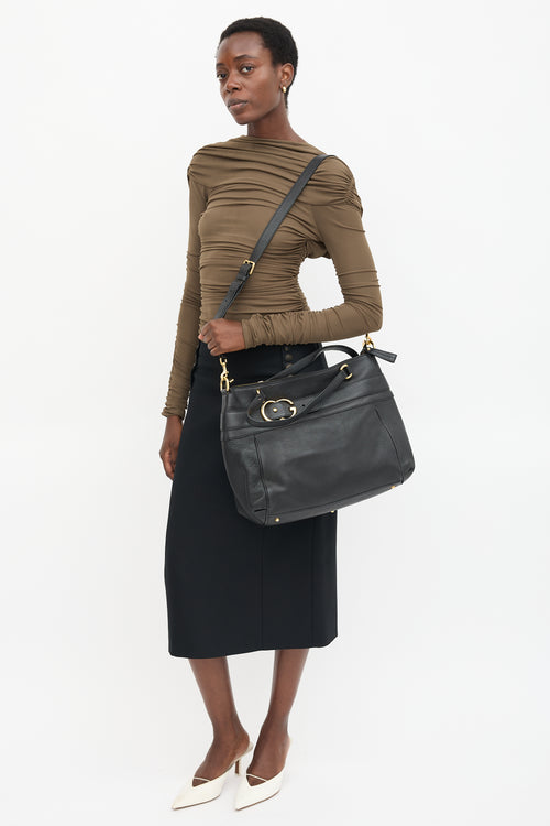 Gucci Pebbled Leather Ride GG Bag