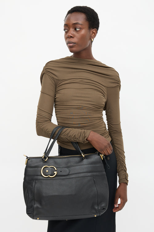 Gucci Pebbled Leather Ride GG Bag