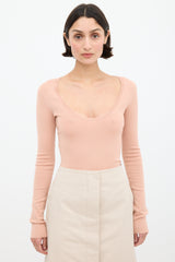 Gucci Pink Cashmere Knit Bodysuit