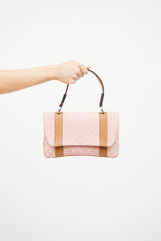 Gucci Pink GG Canvas Flap Bag