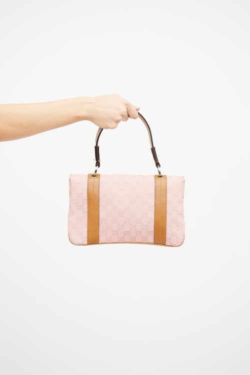 Gucci Pink GG Canvas Flap Bag